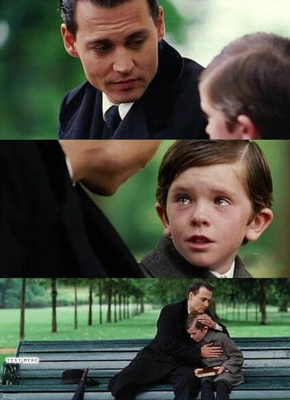 Crying Boy on a Bench Meme Template