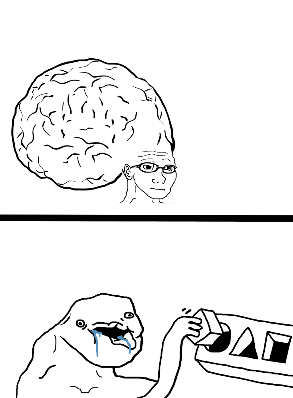 Wojak Big Brain Vs Brainlet Meme Template